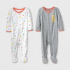 Cat & Jack Baby Girls' 2pk Pineapple and Fruits Basic Zipper Pajama