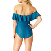 Time and Tru Women's Off-the-Shoulder Ruffle One-Piece Swimsuit